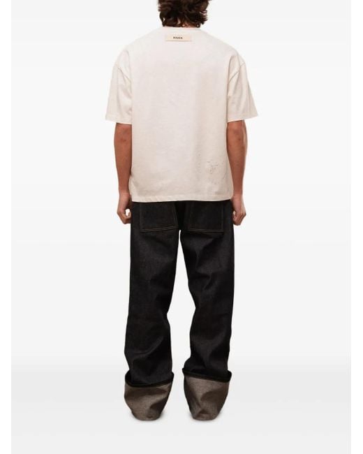ROUGH White T-Shirt Mit Grafischem Print