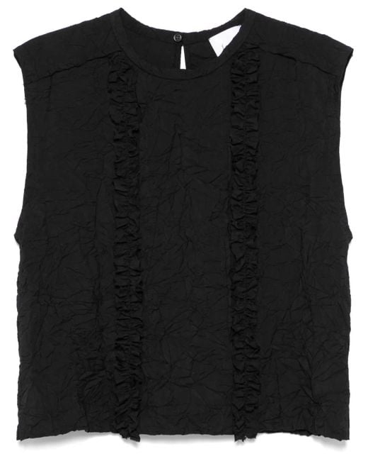 Nude テクスチャード トップ Black