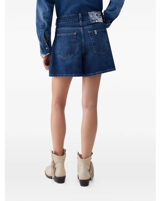 Liu Jo Blue Buttoned Cotton Shorts