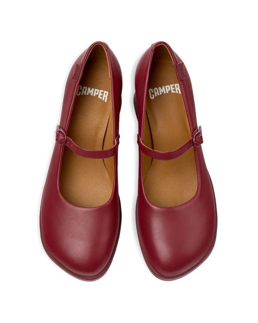 Camper Red Kora Buckle-Strap Pumps