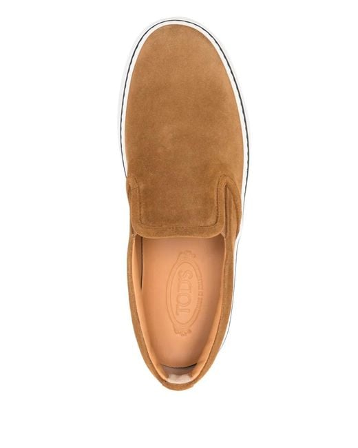 Tod's Brown Suede Slip-On Sneakers for men