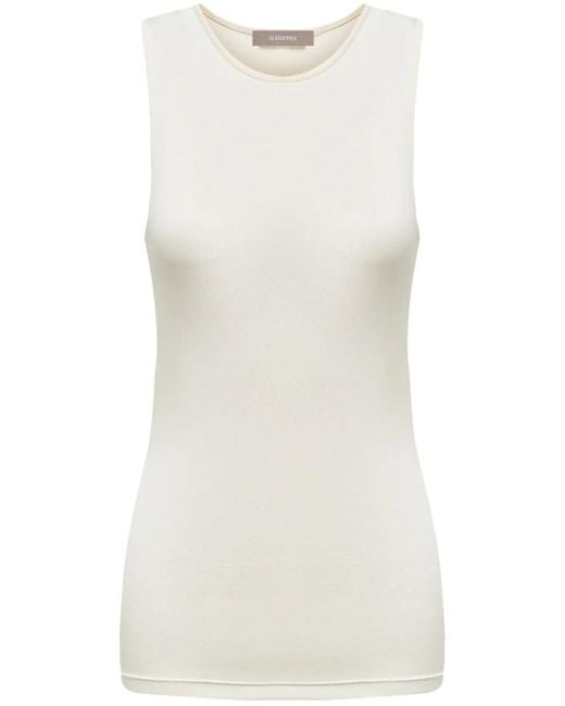 12 STOREEZ White Tanktop Mit V-Ausschnitt