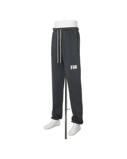 Essentials Gray Logo-Print Track Pants for men