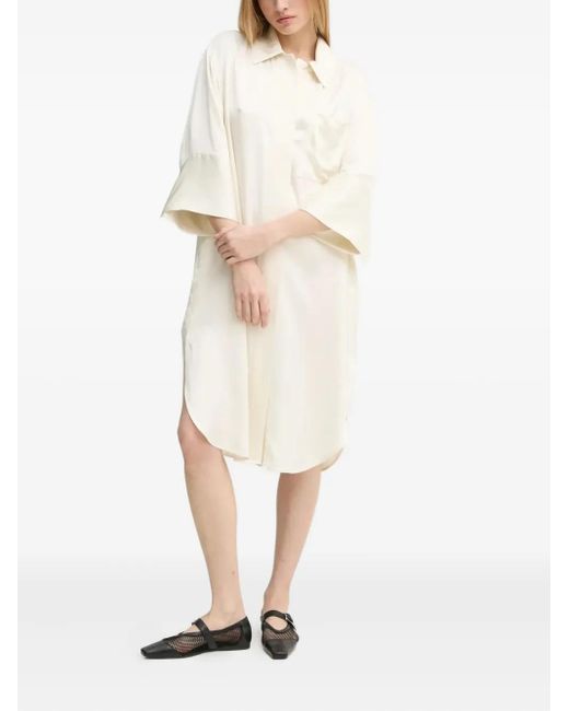 Day Birger et Mikkelsen White Patch-Pocket Midi Shirt Dress