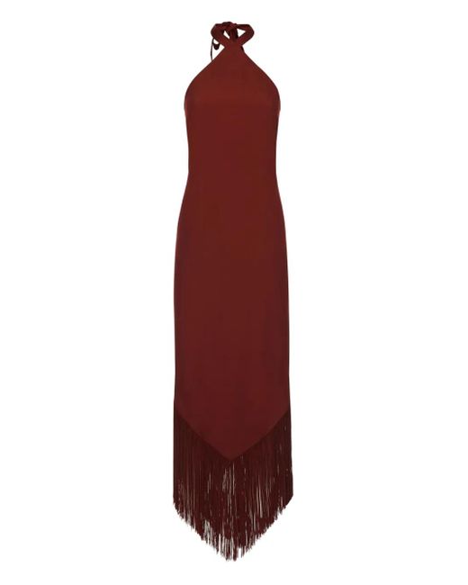 ‎Taller Marmo Purple Halter-Neck Fringe Dress