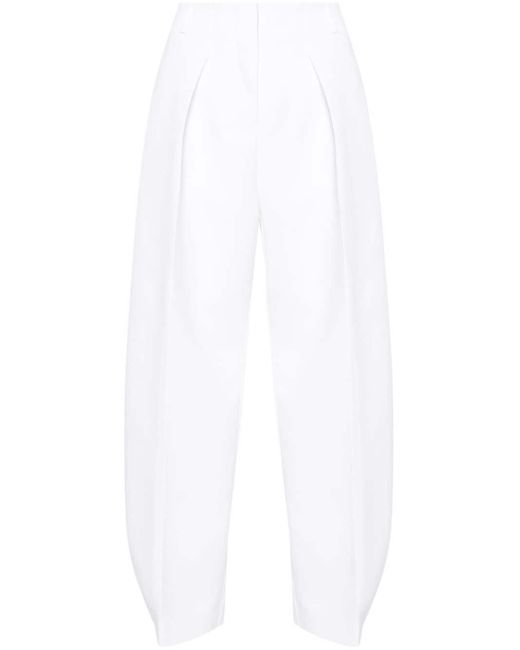 Jacquemus White Le Pantalon Ovalo Tapered-leg Trousers