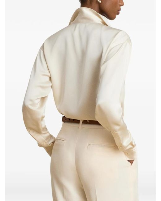 Ralph Lauren White Kotta Satin-Finish Shirt