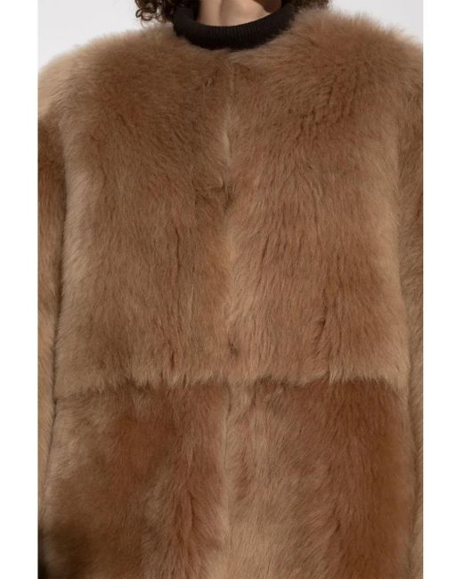 Fabiana Filippi Brown Shearling Jacket