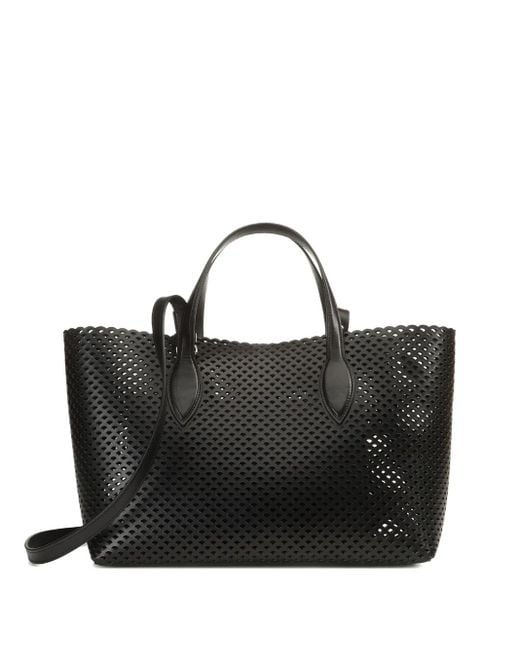 Sergio Rossi Black Mini Mermaid Perforated Tote Bag