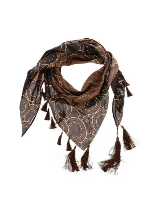 DSquared² Brown Fringe-Trim Scarf for men