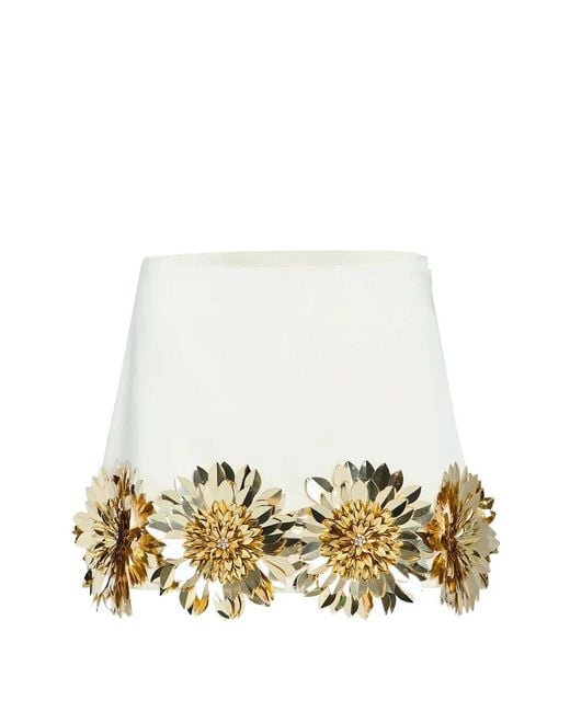 retroféte Metallic The Gitte Floral-Embellished Mini Skirt