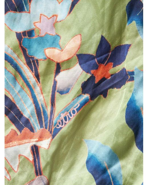 Etro Green Printed Shorts for men