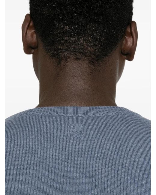 Canali Blue Ribbed-Trim Sweater for men
