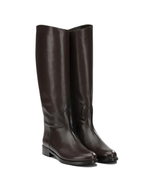 MARETTO® Black Knee-High Leather Boots