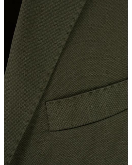 RUSSO CAPRI Green Button Oxford Cotton Blazer for men