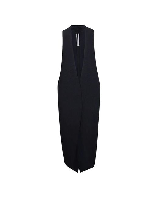 Rick Owens Blue Cyclops Sleeveless Coat