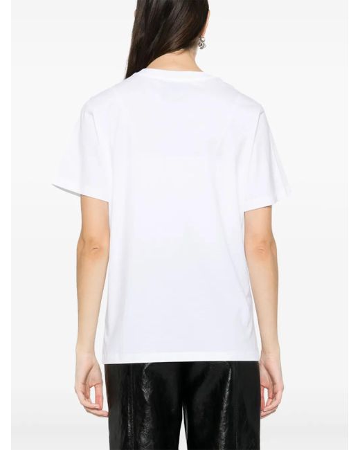 Moschino White Moschino In Love We Trust Cotton T-Shirt