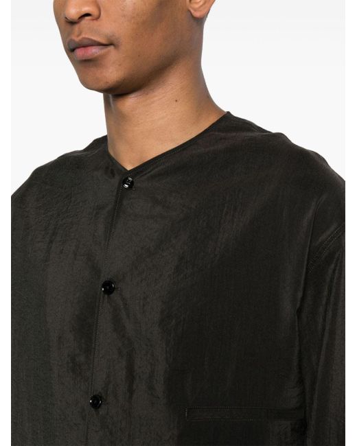 Camicia effetto craquelé di Lemaire in Black da Uomo