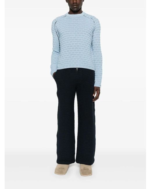 Isa Boulder Blue Crew-Neck Sweater for men