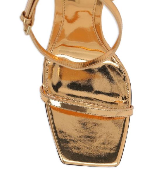 Sandales en cuir métallisé 90 mm Bottega Veneta en coloris Metallic