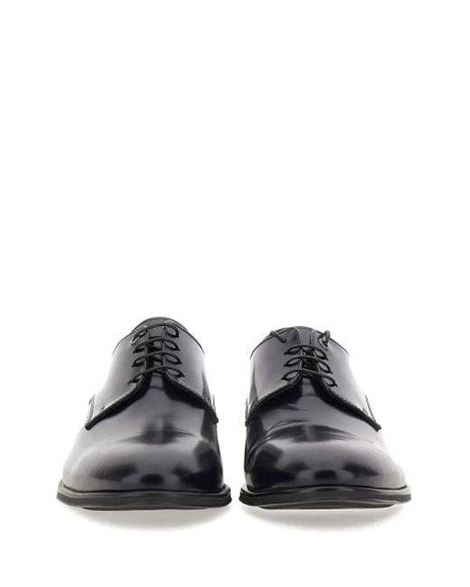Carlo Pignatelli Black Leather Derby Shoes for men