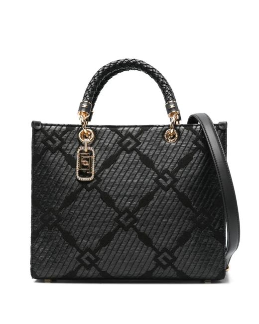 Elisabetta Franchi パターンジャカード トートバッグ Black