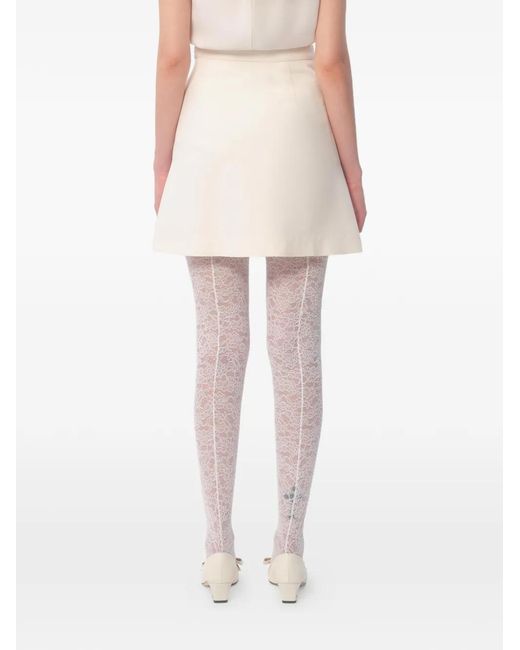 Valentino Garavani White Crepe Couture Short Skirt