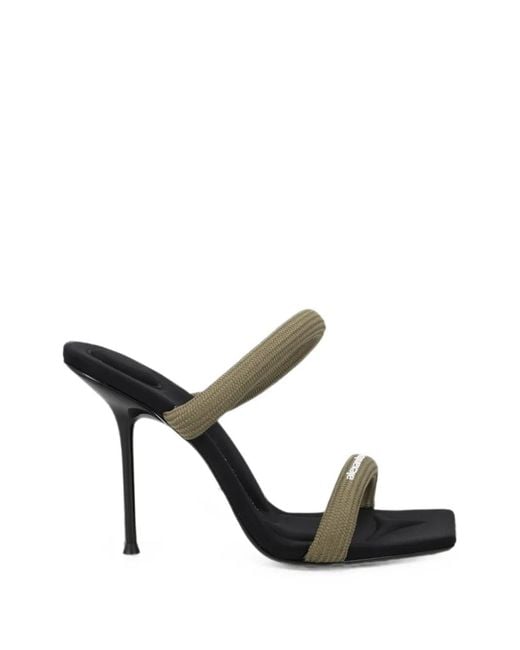 Alexander Wang Black Logo-Print Padded-Strap Pumps