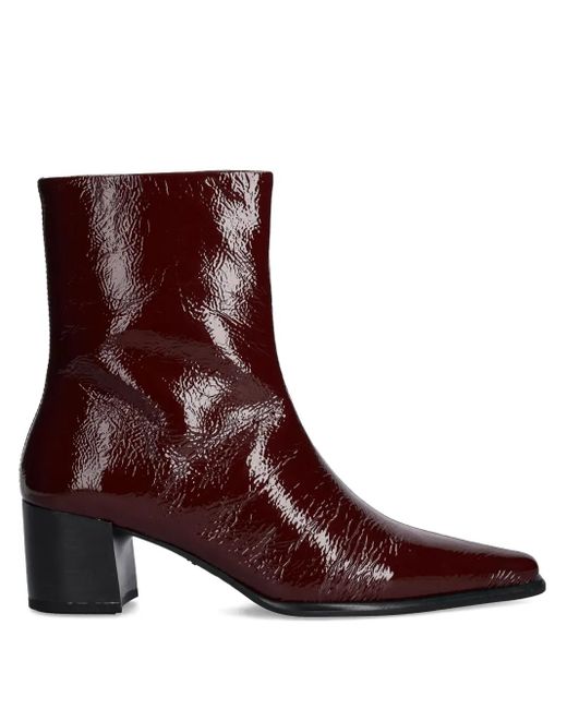 Vagabond Brown Pointed-Toe Block-Heel Ankle Boots