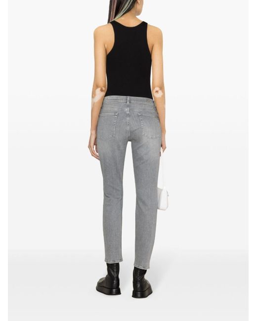 7 For All Mankind Gray High-waisted Skinny Jeans