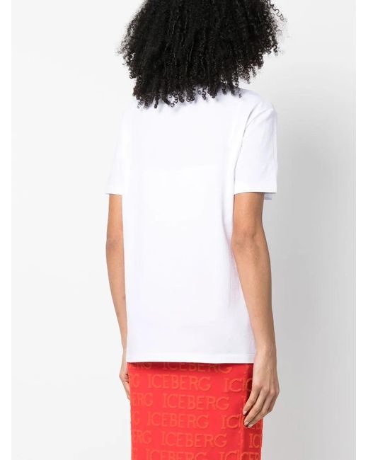 Iceberg White Logo-Print Short-Sleeve T-Shirt