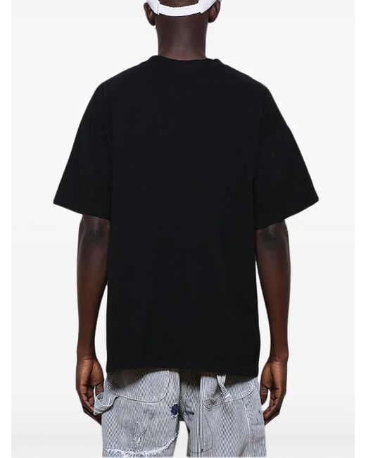 SAINT Mxxxxxx Black Logo-Print Cotton T-Shirt for men