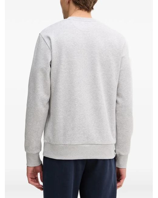 Hackett Gray Logo-Patch Sweatshirt for men