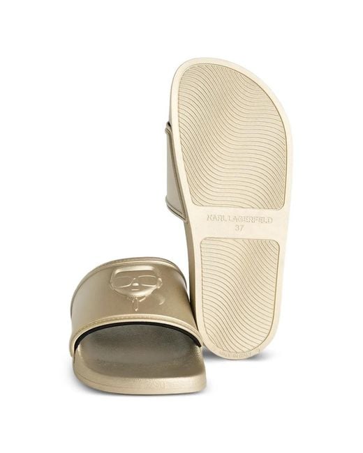 Karl Lagerfeld White Embossed Logo Slides