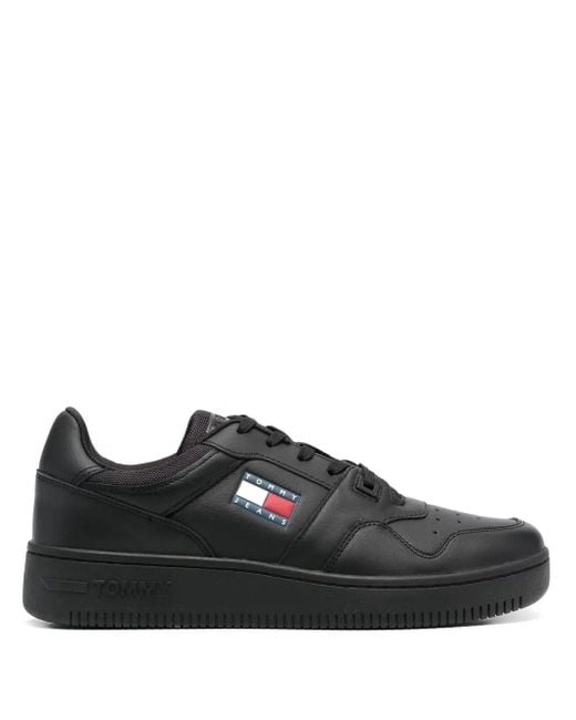 Tommy Hilfiger Black Retro Basket Sneakers for men