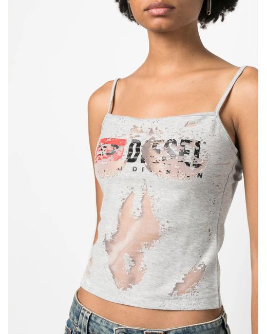 DIESEL White "t-hoper Devo" Cotton Top
