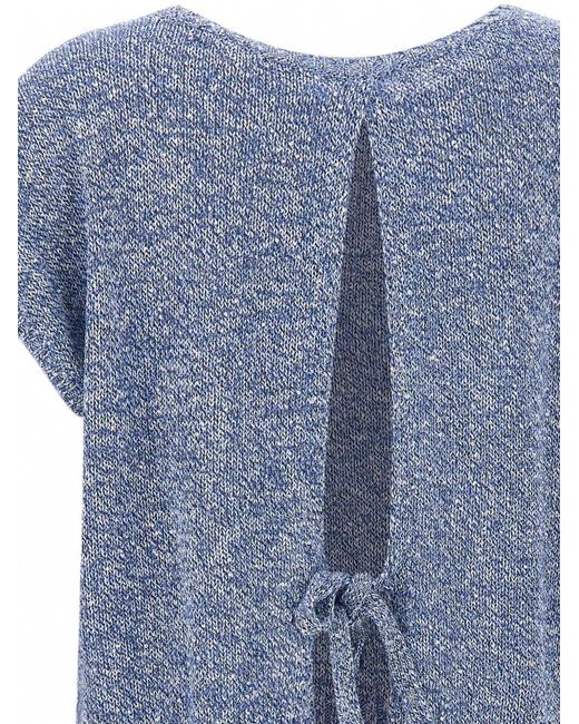 Pull Orné De Sequins À Dos Ouvert Kangra en coloris Blue