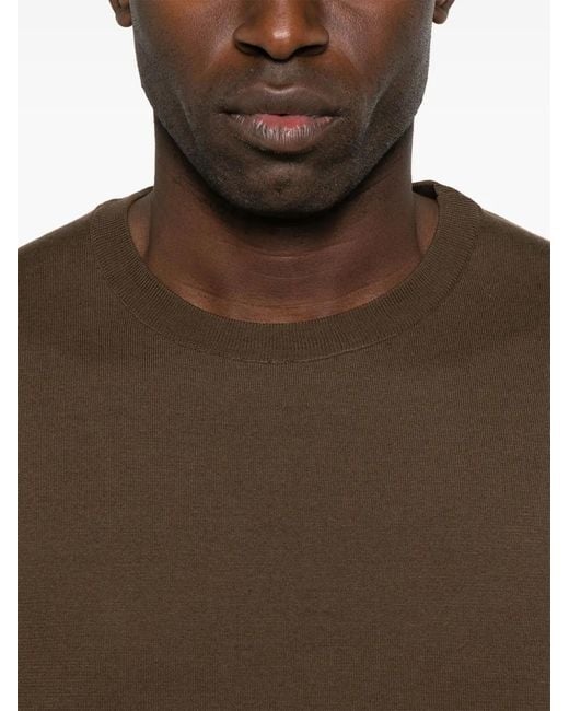Kiton Brown Knitted T-Shirt for men