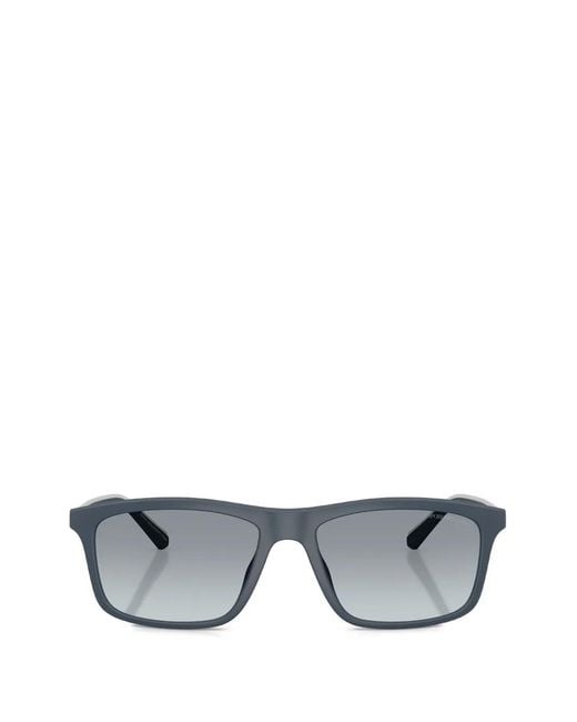 Emporio Armani Gray Matte Rectangle Sunglasses for men
