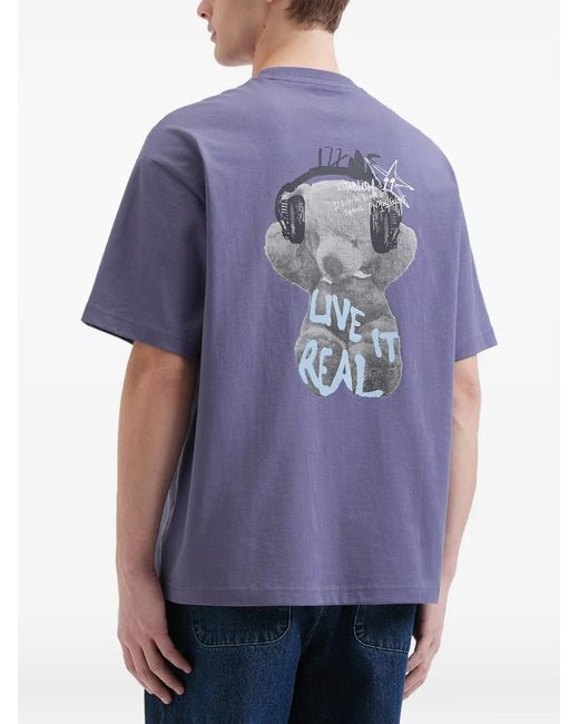 Izzue Purple Logo-Print T-Shirt for men