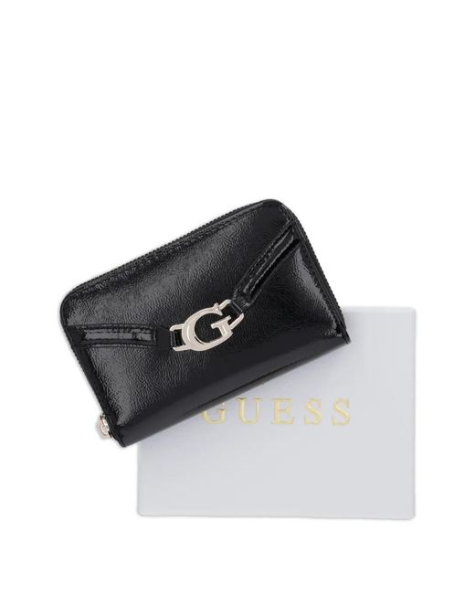 Guess Black Logo-Plaque Wallet