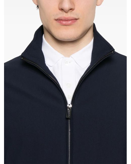 Emporio Armani Blue Fine-Ribbed Jacket for men