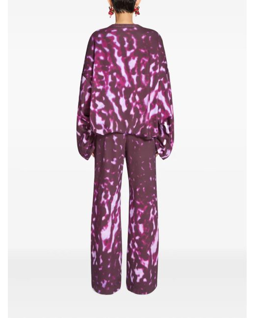 Dries Van Noten Red Tie-Dye Track Pants