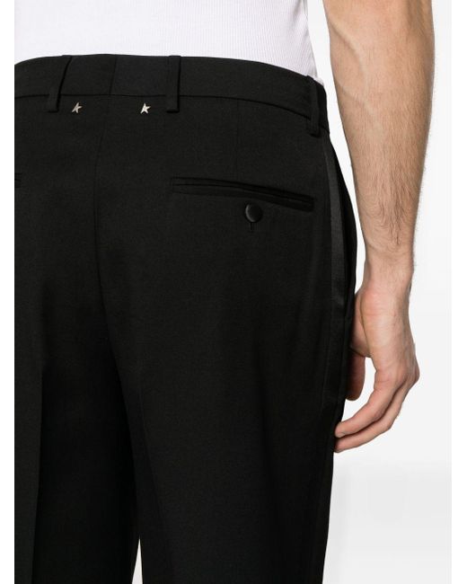 Pantalon en laine à coupe droite Golden Goose Deluxe Brand pour homme en coloris Black