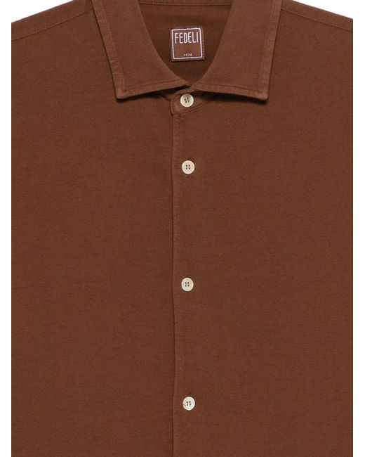 Fedeli Brown Buttoned Shirt for men