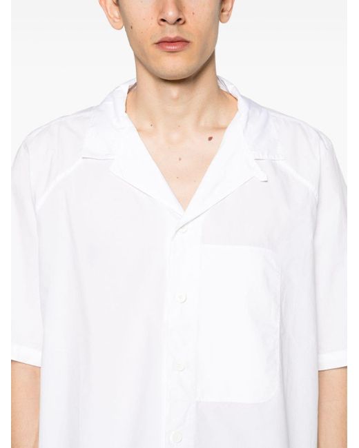 Roa White Camp-collar Short-sleeve Shirt for men