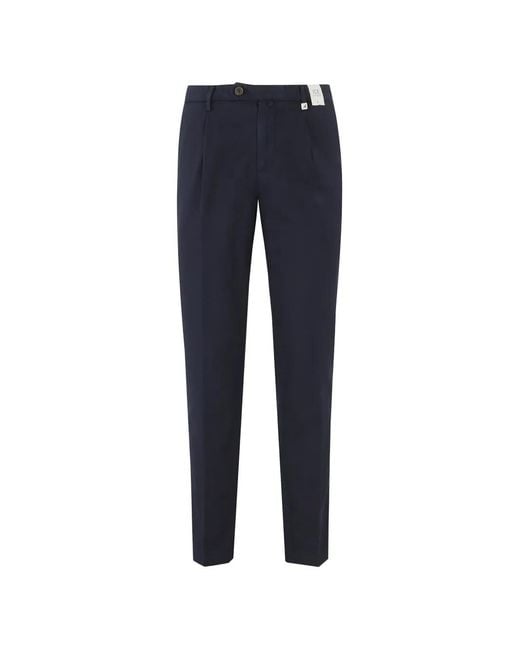 Myths Blue Pleated-Detail Trousers for men