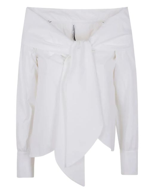Camisa con detalle de nudo Liviana Conti de color White