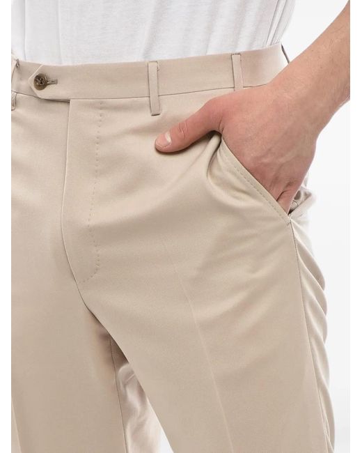 Corneliani Natural Virgin Wool-Twill Trousers for men