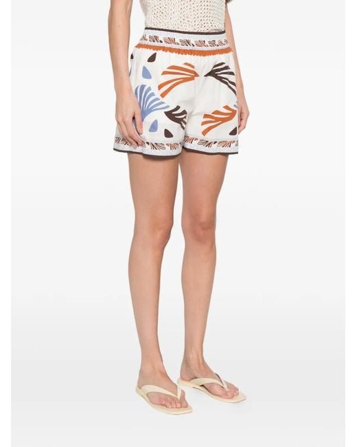 Herno White Elasticated-Waistband Shorts